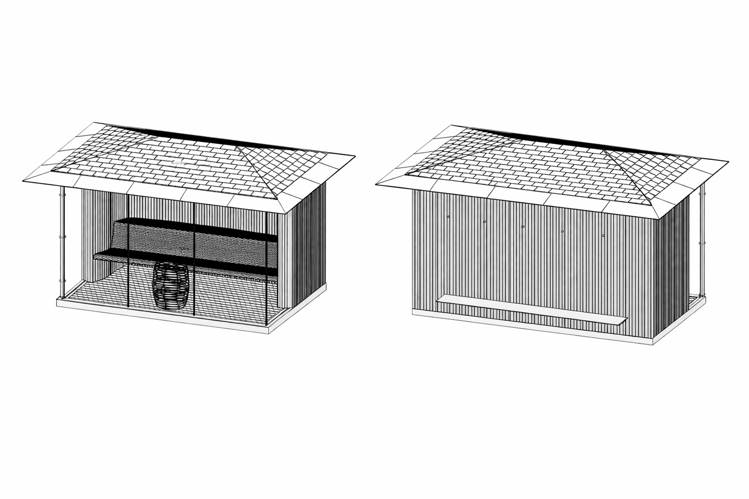 SAUNA. architectural configuration drawing