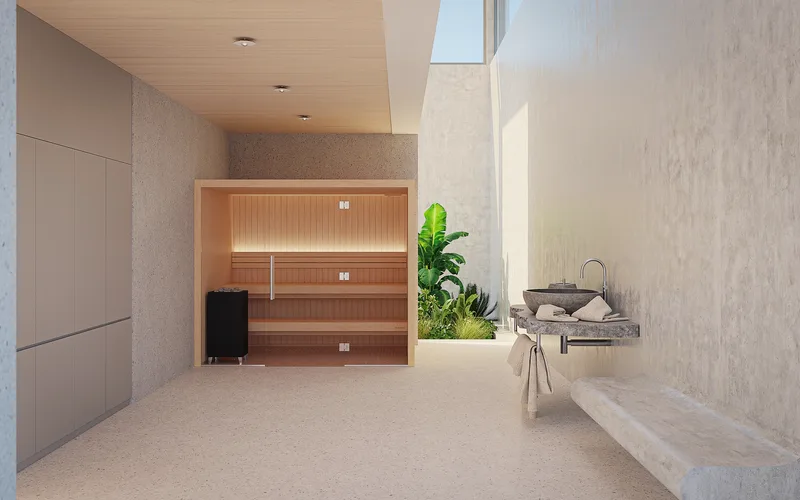 Emma indoor sauna in a residential interior