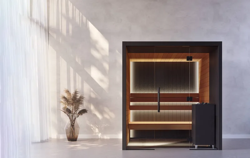 Vulcana indoor sauna in a minimal interior