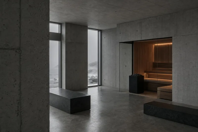 SAUNA. indoor sauna in a coastal residence
